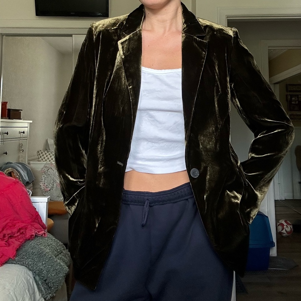 Massimo Dutti Dark Velvet Blazer